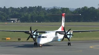 Austrian Airlines Dash 8 landing at Graz Airport | OE-LGJ