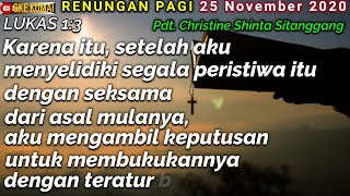 RENUNGAN PAGI 25 November 2020