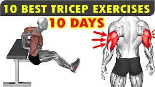 10 DAYS TRICEPS CHALLENGE 10 BEST TRICEP EXERCISES 10 MINUTE AT HOME