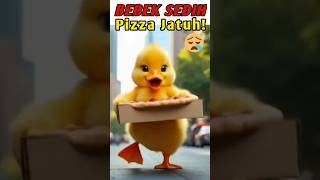 Pizza Jatuh, Anak Bebek Sedih Banget😭😢 ✅ #shortvideo #shorts #duck #funny