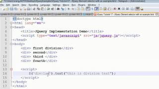 JQuery Tutorial 17 - HTML element selector explanation with an example