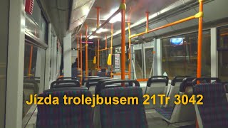 Projeďte se v trolejbusu Škoda 21Tr 3042, Brno, 21.1.2023 | 4K HDR