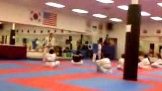 TKD skip sidekick = knock down