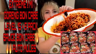 EXTREME!! CHALLENGE MIE GORENG BONUS CABE LEVEL 15 + 5 PACK SAUCE BONUS CABE 🔥🔥AUTO MULES 🔥🔥