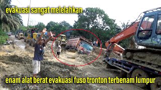 evakauasi dramatis, enam alat berat kewalahan narik fuso terbenam lumpur, lato-lato kandas