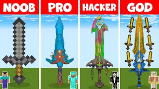 Minecraft NOOB vs PRO vs HACKER vs GOD - INSIDE SWORD HOUSE BUILD CHALLENGE