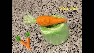 Easy way to make carrot from foamm and crepe paper.