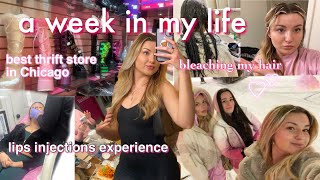 A WEEK IN MY LIFE : getting lip injections, bleaching my hair, Chicago Night life & thrift shopping