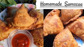 HOMEMADE SAMOSAA / HOW TO MAKE CRUNCHY SAMOSA AT HOME