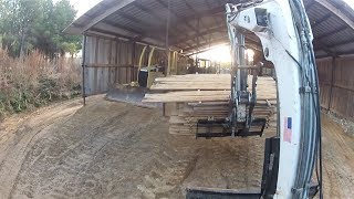 Pallet Forks on an Excavator! Bobcat Trackhoe