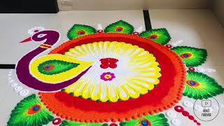 इस दिवाली पर बनाये Rangoli - 2020| Ruxit Forever | Happy Diwali Beautiful Peacock Rangoli 🔥🔥🔥