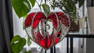 Stained Glass 3D Heart Spinner by Birch Glass - Created with our 3D Geo-Jig. How To Tutorial