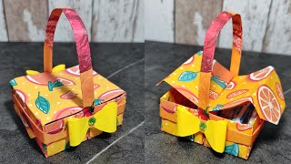 How To Make Origami Basket -Paper Origami Gift Box Tutorial - Money Gift Ideas