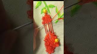 How to embroider 3D lily flowers | 3D embroidery SHORT