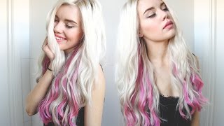 Blonde and Pink hair tutorial & VP Fashion Extensions Review!