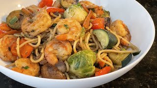 How to make Shrimp Pasta with vegetables/ Stir Fry/ Delicious Easy Shrimp Pasta