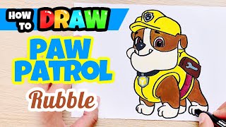 How to Draw Rubble From Paw Patrol | Kids Drawing | Easy Step by Step | Kids Animation Star