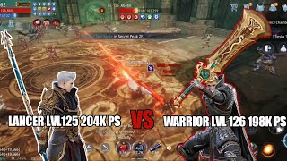 WARRIOR LVL126 198K PS VS LANCER LVL125 204K PS MAGIC SQUARE 7F #mir4 #mir4philippines