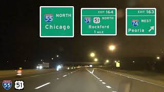 I-55 NB Springfield & Bloomington, IL (I-72 & I-74 Concurrencies)