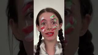 Christmas Clown Holly Makeup | @piperartistry x Coloured Contacts