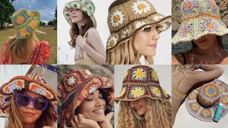 wow beautiful 😍 crochet caps / hats  latest designs pattern handmade granny square pattern