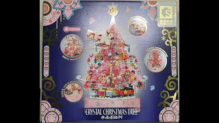 Lego style Crystal Christmas Tree, review of set 605024 by Sembo Block