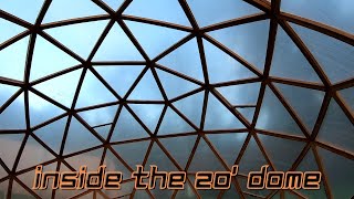 Take a look inside a 20' wooden Geodesic Dome