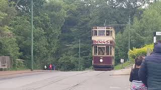 Tram arriving at Beamish Museum village