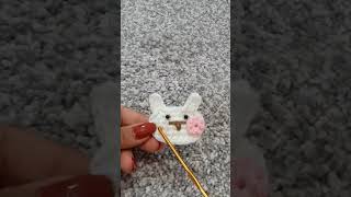 very beautiful crochet rabbit hair clip 🐰🐰🐰