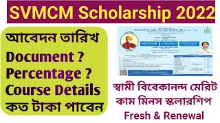 SVMCM Scholarship Fresh Renewal Apply 2022| Apply Date, Course, Percentage Detail| Swami Vivekanand