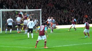 West Ham v Manchester United : Andy Carroll challenge just before Half time