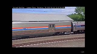 Amtrak 43 goes slow at Leaman place