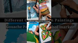 How To Use Different Color Mediums #trending #art #process #viralvideo #shorts #asmr #ytshorts #diy