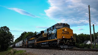 CSX Railfanning at Spartanburg & Enola with PL&E & Chesapeake & Ohio heritage units on M693