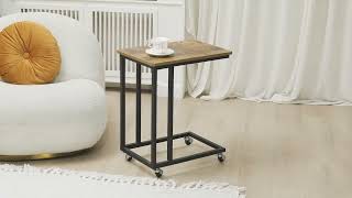 Lusimo | C Side Table With Rolling Casters