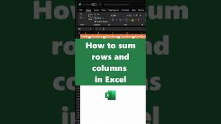 How to sum rows and columns in Excel #shorts