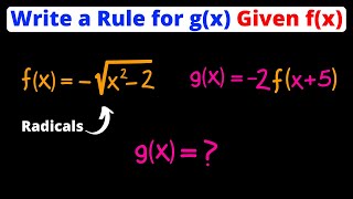 Write a Rule for g(x) Given f(x) | Radical Functions | Eat Pi