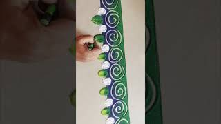 Border rangoli for diwali / rangoli design /diwali rangoli design #shorts