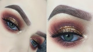 Red and Gold Glitter Smokey Eye Tutorial | ABH Modern Renaissance Palette