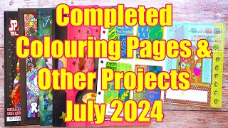 July 2024 Completed Colouring (Coloring) Pages & Projects | #spookyjapancats_july