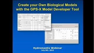 Create your Own Biological Models with the GPS-X Model Developer Tool