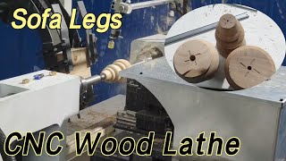 High Speed Sofa Leg CNC Wood Lathe Machine Working