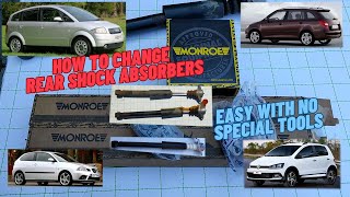 How to change rear shock absorbers on Skoda Fabia  Audi A2  Seat Ibiza  VW Fox  VW Golf 5