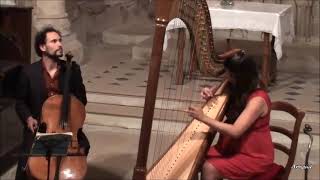 DUO LES PIERRES VIVES . SONATE POUR HARPE . A Charly (18350) mon Village