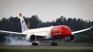 Waving Pilots! Norwegian Boeing 787-9 "Dreamliner" Landing in Stockholm Arlanda