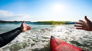 COX BAY SUNSET SURF WITH SOLID LOCAL SUMMER CREW - (RAW POV) Tofino, Canada