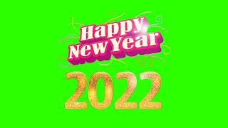 Happy New Year 2022  green screen chromakey