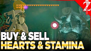 Buy & Sell Hearts & Stamina at the Horned Statue in Tears of the Kingdom