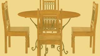 Dining Table Set 5 Piece Solid Acacia Wood with Sheesham Finish