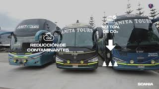 Buses Scania de Anita Tours lograron reducir 12.1 toneladas mensuales de CO2